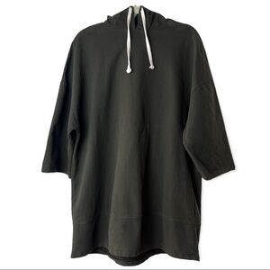 Zara Trafaluc Dark Olive Green Oversized Hoodie Sweatshirt. Size L